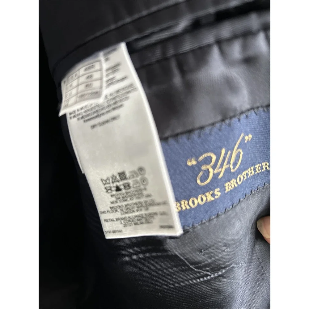 Brooks Brothers 346 Wool Cashmere Blazer Navy Blue Size 48R Gold‎ Buttons